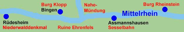 Winzer-Schiffsrundfahrt Rheinschifffahrt Rüdesheim, Bingen, Assmannshausen, Burg Rheinstein